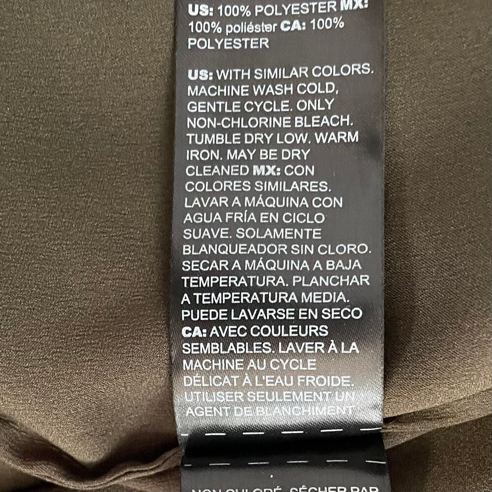 White House Black Market WHBM Satin Long Sleeve Smocked Shoulder Blouse Top NEW - Picture 5 of 6